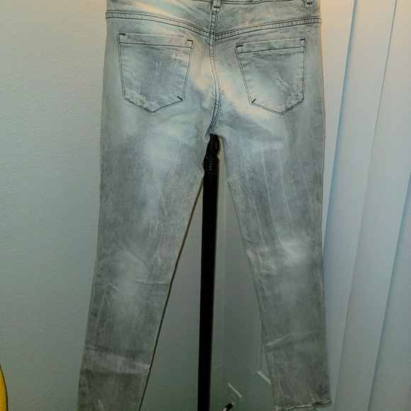 LIKE NEW Gray denim with patchwork - Picture 6 of 6